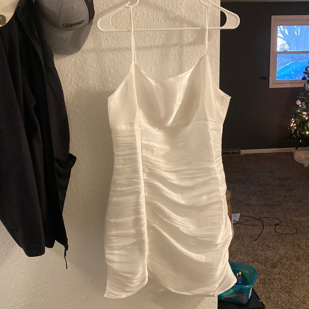 Sparkly white bachelorette dress